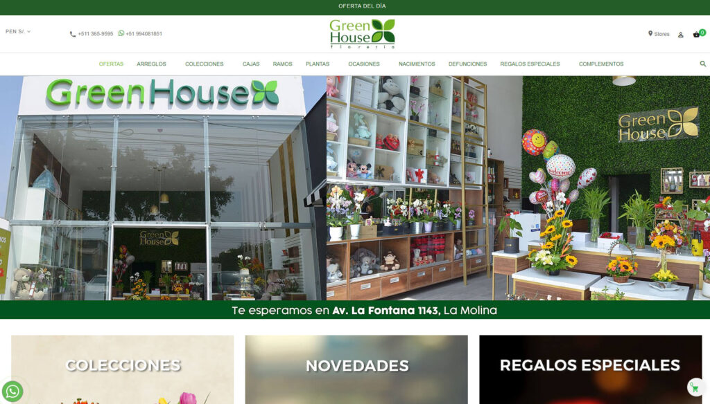 Página web florería green house