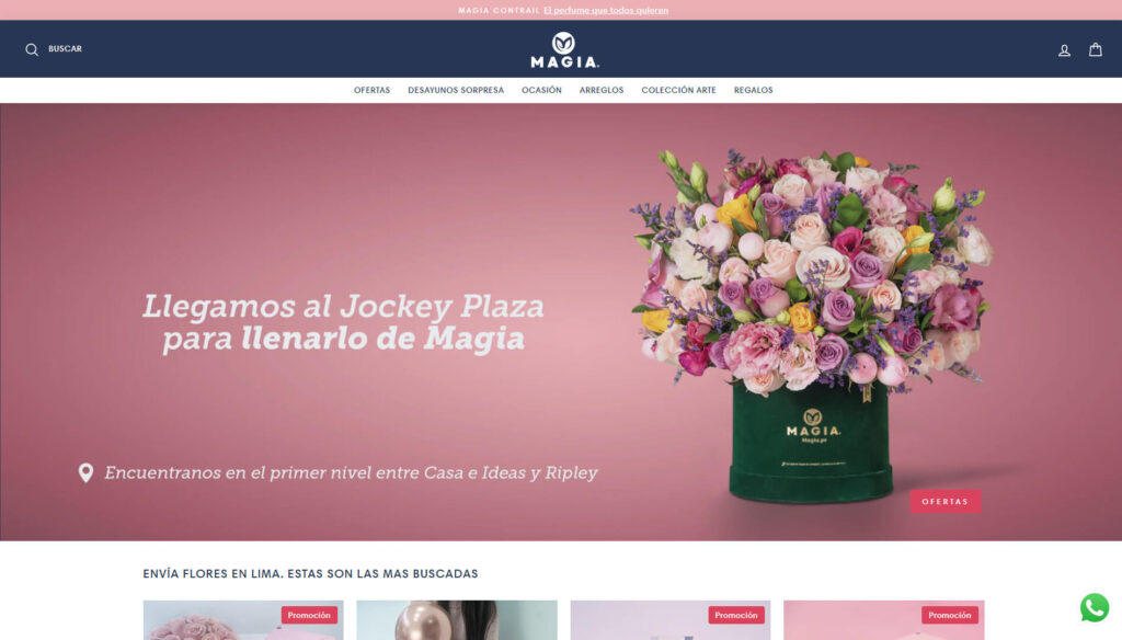 página web Floristería Magia