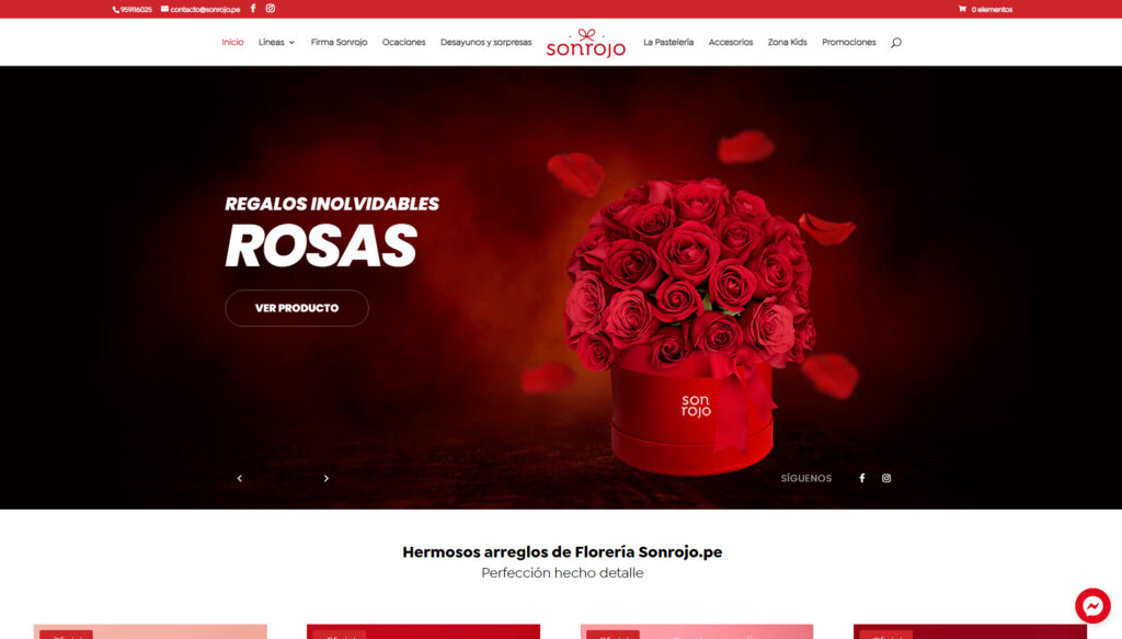 Página web florería Sonrojo